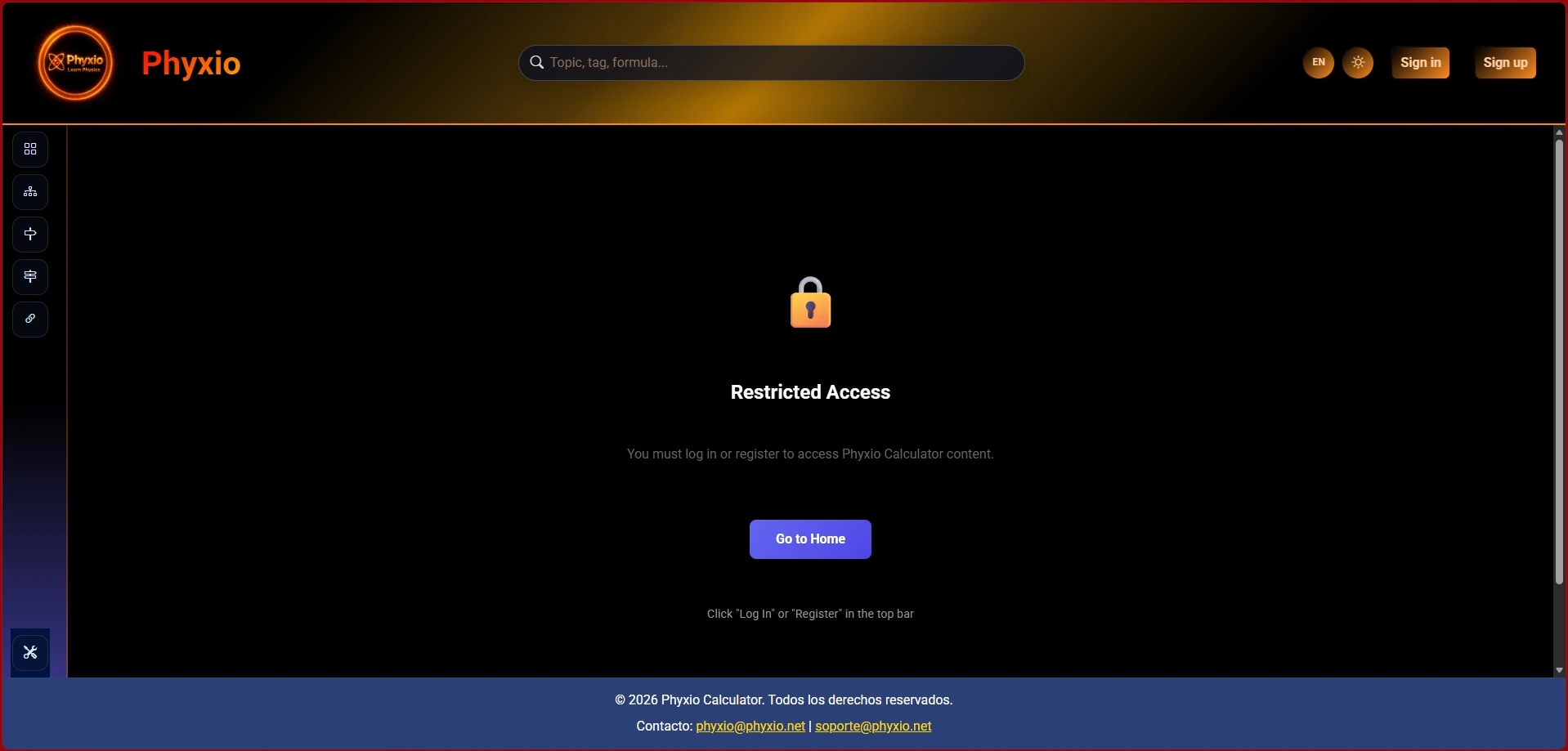Restricted Access Prompt in Phyxio