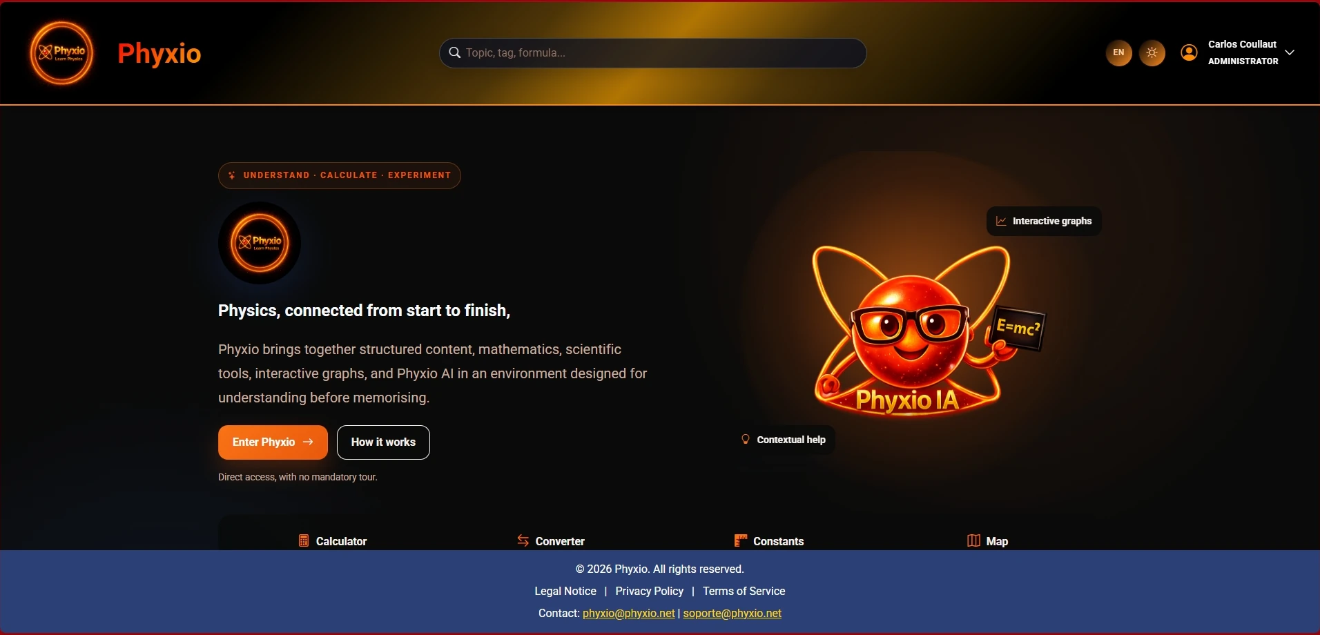 Phyxio Landing Page